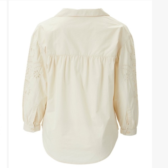 🆕 Matilda Jane Good Hart Button Down Eyelet Detail Sleeve in Ivory - Picture 2 of 8